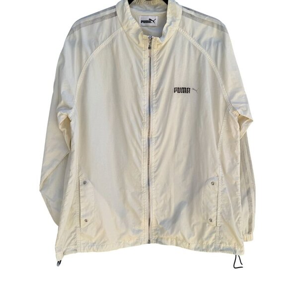 Puma Vintage Mens Beige Lightweight Full-Zip Unlined Long Sleeve Pocket Jacket - Picture 1 of 12